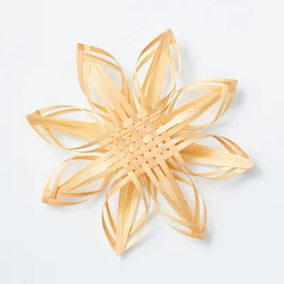 Wholesales Best Selling Natural Bamboo Snowflake Christmas Decoration Woven Ornaments From China