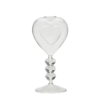 New Fashion Ins-Style Heart-Shaped Cocktail and Red Wine Glass with Long Stem for Households and Parties