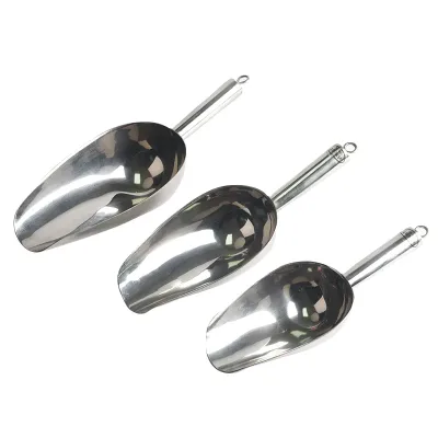 Different Size Stainless Steel Ice Shovel Ice Cream Scoops for Cafe Bubble Tea Shop