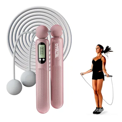 Adjustable PVC Digital Jump Rope with Steel Wire Factory Price Electronic Counting Skipping Rope with Counter