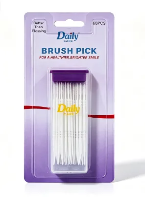 Artwork Design Provided for You Plastic Toothpick Brush Picks Dental Picks Bristle Pick GMP Certified 25 Years Factory
