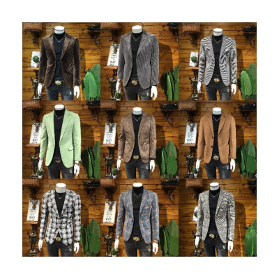 2022 Men's Fashion Coat Men's Spring and Autumn European Version Medium and Long Business Casual Jacket