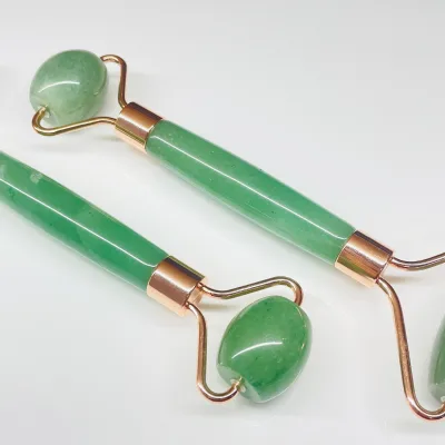 Huiying Private Label Green Aventurine Jade Roller Anti-Aging Jade Roller Kit