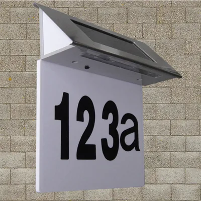 Stainless Steel Led House Number Light With Built in Solar Panel Led Door Light LED House Number Sign LED Wall Lights Outside