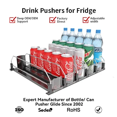 GLD Convenience Store Drink Bottle Pushers Spring Loaded Shelf Pusher Adjustable Wire Widthr