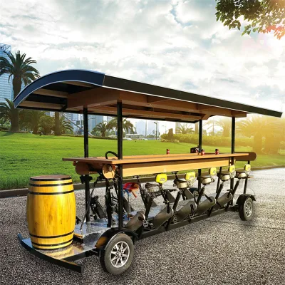 Best Price Luxury Electric Pedal Dual Drive Special Transportation for Sightseeing Ten Seat 13 Seater Electric Buses Bar Bik