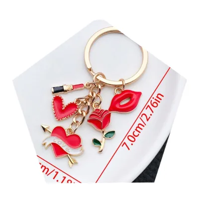 Heart Keychain for Women Red Pink Love Keychains for Handbag Charms Backpack Car Keyring Adorable Gift