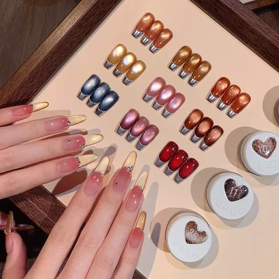 Customized Logo 30 Colors Gold Light Cat Eye Gel Natural Color Shifting Cat Eye Reflective UV Gel Polish