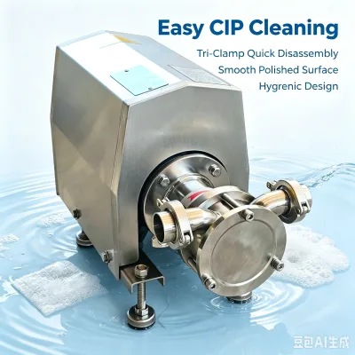 SS304 1450RPM  Sanitary Self Priming Flexible Impeller Pump with Tri Clamp Single Mechanical Seal Transfer Pump for Milk Juice