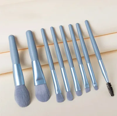 Wholesale Price Soft Brush Set 8pcs in Bags 4 Colors Choose Makeup Tool