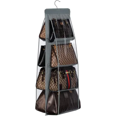 Large Capacity 8-Pocket Purse Organizer Durable Oxford Fabric Washable Foldable Closet Organizer for Bags Storage Bags Wardrobe