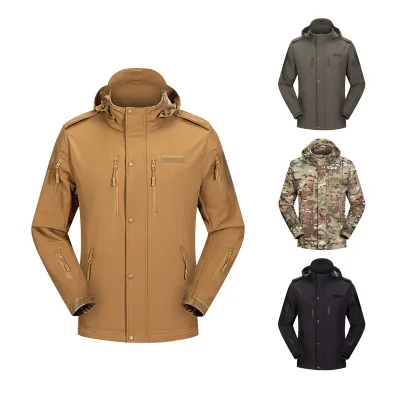 Multiseason Polyester Softshell Jacket for Outdoor Excursions Winter Performance Wear Zipper Closure Printed Reinforced Seams