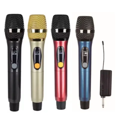 2 Channel Audio Microphone Wireless System  Handheld Mic for Professional Speaker Boombox