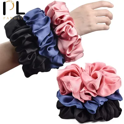 PL High Quality Large Scrunchies Over Sized Big Silk Satin Scrunchies for Hair