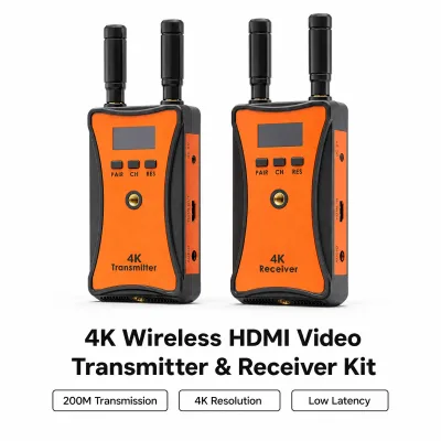 4K HD HDMI Wireless Video Extender Kit 200m 656 Feet 1 TX to Multiple RX 4K Video Transmission for Camera Live Streaming