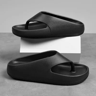 Summer New Arrival Coconut Pattern Flip-Flops Men Plus Size Leather Casual Outwear PU Height Increasing Printed Thick Sole