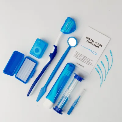 Portable Dental Travel Kit with Flossers for On-the-go Oral Hygiene Care.