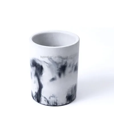 Cylindrical Concrete Cement Flower Pot with Ink Texture Eco-Friendly High-Quality Durable Planter for Home Indoor Balcony Decor
