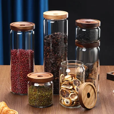 Nordic Design Square Glass Containers with Flip Top Lids-Party Food Storage Moisture-Proof Stackable Dishwasher Safe