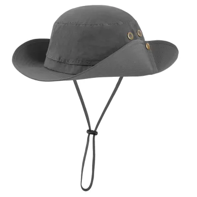 High Quality Breathable Unisex Foldable Wide Brim Sun Protection Hiking Fisherman Hat With Windproof Rope Climbing Cowboy Hat