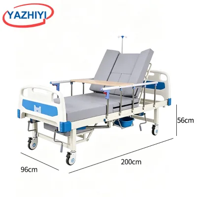 YAZHIYI Updated Medium Bend Patient Bed Anti Side Slide Multi Adjustment Function With Infusion Stand