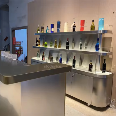 Factory Customized Bar Counter Design Stainless Steel Restaurant Equipment Cocktail Bar Station Commercial Bar Design Cocktail