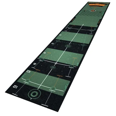 Portable Golf Putting Carpet Mat With Alignment Training Aids and Cup for Indoor Outdoor Use