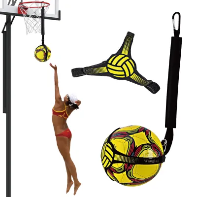 Volleyball Training Equipment Bouncing Trainer Ball with Sleeve Jump Touch Spike Enhanced Training Belt