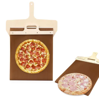 Sliding Pizza Peel Pizza Slider Paddle with Non-Stick Pizza Cutter Rocker Handle Detachable Transfers Pie Kitchen Accessories