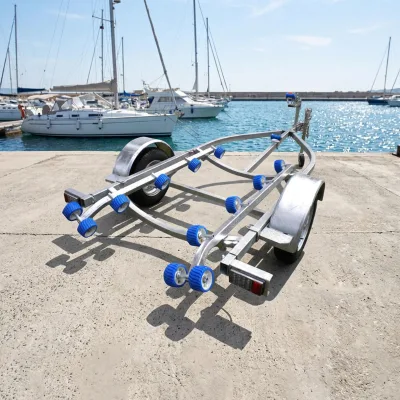 Premium Single Axle Boat Trailer with Manual Winch & LED Lights 750kg Marine Utility Trailer