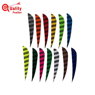 Wholesale JINYUQI 50 Pcs Right/Left Wing 4 Inch Water Drop Arrow Feathers Striped Pattern Real Feather Arrow DIY Accessories