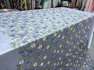 2026 Sheer Embroidered Fabric with Small Floral Embroidery Unique Embroidered Fabric Clothing Accessories