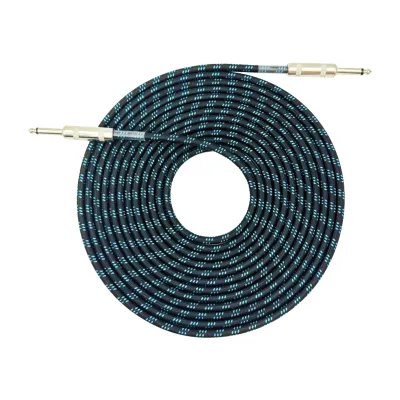 OEM ODM Hi-end Guitar Cable 6M Straight to Right Angle Instrument Cable Noise reduction connection Metal Jack Guitar cable