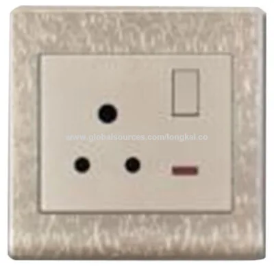 15A socket with wall switch and neon