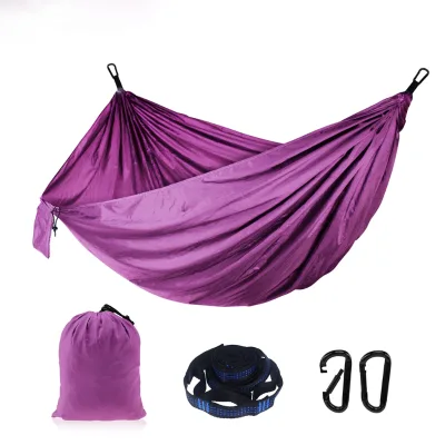 Nylon Fabric Lightweight Foldable Portable Outdoor Swing Camping Heavy Duty Hanging Hammocks for Outdoors Garden Camping