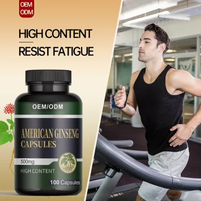 100% Natural American Ginseng Capsules Energy Support Capsule Healthcare Supplement Multivitamin