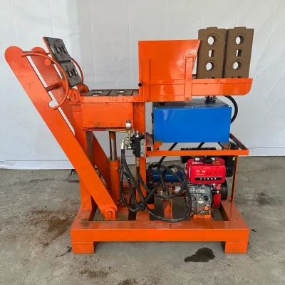 Hot Sale Diesel Driven Hydraulic Clay Soil Brick Making Machine Motor Easy Operation Hollow Interlocking Brick Molding Machine