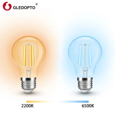 A60 E27 CCT 2200K-6500K Smart Filament LED Bulb Dimmable ZigBee Hub Required Compatible with Alexa Google Assistant