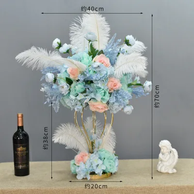 High Quality Wedding Decorative Floral Art Artificial Colored Flower Balls With Metal Stand