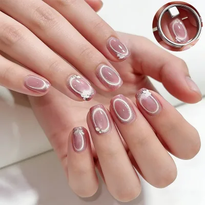 Popular Powerful Metal Circular Magnet 3-Second Hollow Cat Eye Manicure Beginner's Auxiliary Tool Portable Ladies