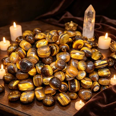 Wholesale Polished Natural Healing Crystals Yellow Tiger Eye Tumbled Stone for Chakra Decoration