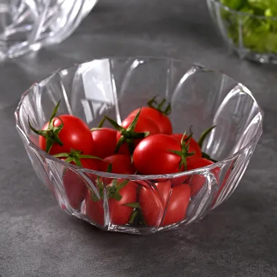 Salad Bowls Acrylic Commercial Tea Bowl High-Temperature Anti-Fall Fruit Salad Basin Transparent PC Plastic for Wash Food Safe