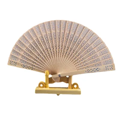 Custom 8-Inch Modern Wood Fan Dolphins Stars Moon Honeycomb Featuring Fully Chong Fragrant for Weddings Hollow Return Gift Fan