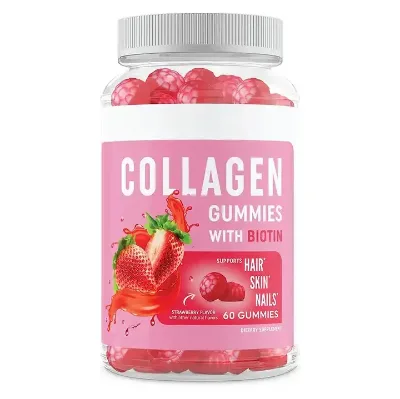 Collagen Gummies Strawberry Gummi Whitening Skin Acne Freckle Smooth Skin Hair Private Label Healthcare Supplements Gummies