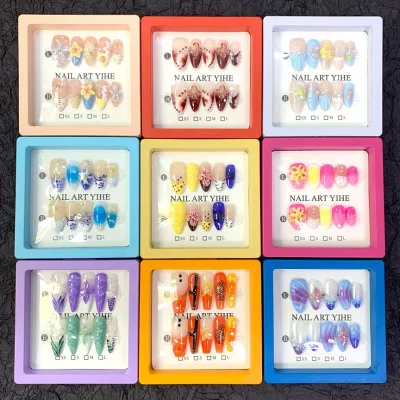 Empty Small Nail Packaging Box Custom Nail Art Tool Wearing Nail Dust Storage Boxes for Press Ons