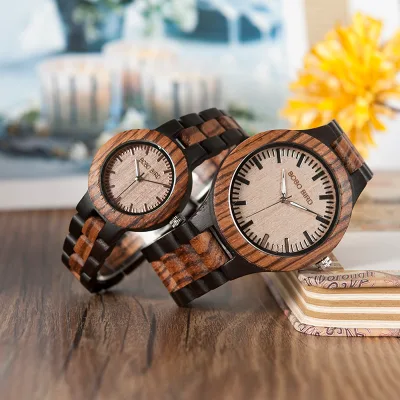 For Fashion Quartz Miyota Movement 9mm Case Thickness Wood Wristwatch for Couples Custom Logo 3BAR Water Resistance