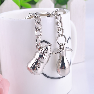 Baby Souvenirs Bottle Nipple Keychain Wedding Gifts for Guests Baby Baptism Party Favors Present Valentines Day Gift