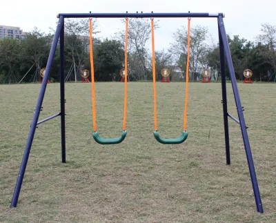 IUNNDS Alloy Double Swing Chair for Baby Kids Two Seater Outdoor Hanging Swing CE Certified for Kindergarten Playhouse Home
