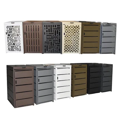 1/2 Door Outdoor Metal Garbage Bin with Recycled Material Weather Resistant Modern Design for Parks Hotels & Restaurants