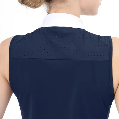 Women's High Quality Navy Half-Zip Summer Shirts Elegant Western Sports Competition Riding Clothes New Product for Horse Owners